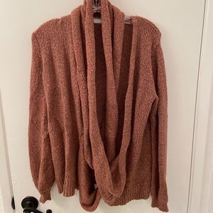 Pink Sweater with scarf connected